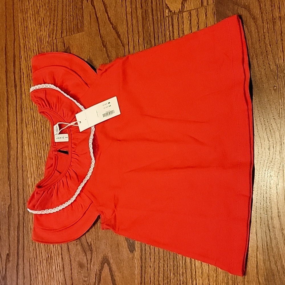 Janie and Jack red 4t top